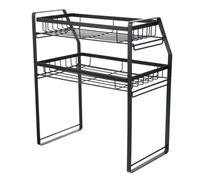WEKADRIN Multi-layer Kitchen Organizing Rack Carbon Steel Spice Bottle Storage Shelf Space Saver for Apartments Condos and Tiny Homes