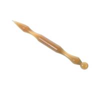 WEKADRIN Natural Ox Horn Ear Massage Pen Dual Headed Meridian Massager for Acupuncture Point Therapy Portable Multi Function Pressure Tool for Facial Reflexology and Gua Sha