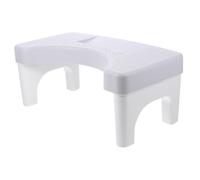 WEKADRIN Non-slip Bathroom Stool with Sturdy Legs Comfortable Toilet Foot Rest for Adults Easy-clean Squatting Step Stool for Home Toilet and Shower Use Multi-functional Grey and White