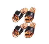 WEKADRIN Non Slip Massage Slippers for Men and Women Foot Care Shoes with Reflexology Acupressure EVA Material Black Relieves Foot and Improves Circulation