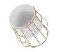 WEKADRIN Nordic Style Flower Pot White Small Stainless Steel Plant Container for Indoor Outdoor Gardening Balcony Vegetable Garden and Flower Display