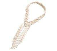 WEKADRIN Nordic Style Macrame Headband for Women Lightweight Hand-woven Cotton Rope Travel Hairband Vintage Braided Headwrap for Outdoor Casual and Weddings