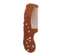 WEKADRIN Peach Wood Comb Massage Comb Hairdressing Tool Auspicious Ruyi Carving Natural Wood Material Large Size for Personal Hair Care and Scalp Relaxation Light Brown