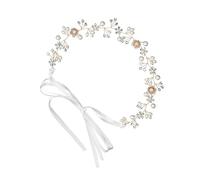 WEKADRIN Pearl Headband for Lady Women Adjustable Wedding Bridal Headband Rhinestone Manmade Pearl Flower Hairpins Occasions and Flower Girl Hair Accessories