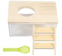 WEKADRIN Pet Bathroom Basin for Hamster Chinchilla Includes Small Square Bath Tub Climbing Ladder and Sand Bath Container for Small Animal Care