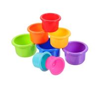 WEKADRIN Pet Bunny Cup Toy and Rabbit Plaything Stacking Cups Bright Assorted Colours Reusable Food-Grade Plastic 8X8X4.5Cm for Food Hiding and Classification Suitable for Pet Rabbits