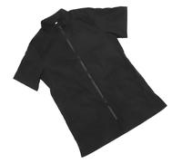 WEKADRIN Pet Grooming Apron Nylon Uniform with Long Zipper and Anti-static Features for Pet Cosmetologists Black Suitable for Home and Salon Bathing