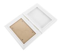 WEKADRIN Pet Paws Print Frame Memorial Kit Premium Wood Material White Displaying Pet Photo Suitable for Wall Desk