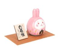 WEKADRIN Pink Ceramic Bunny Figurine Desktop Decor Compact Rabbit Statue Model for Home Office Creative Zodiac Rabbit Design Stable Material Gift for Family