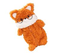 WEKADRIN Plush Fox Pencil Pouch Soft Zipper Pen Case for Boys Cute Kawaii Stationery Bag Multifunctional Organizer for School Supplies with Stitching and Comfortable Design