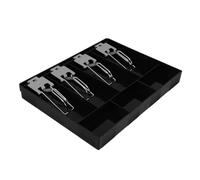WEKADRIN Portable Cash Drawer Tray with Metal Clip Plastic Money Till Replacement Insert for Retailers Four Compartment Cash Register Box with Coin and Bill Slots Lightweight and Easy to