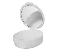 WEKADRIN Portable Denture Storage Case Plastic Orthodontic False Teeth Container for Travel and Daily Use Leak-Resistant White Denture Box for Safe Cleaning and Storage