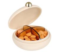 WEKADRIN Portable Pill Box 4 Compartments Compact Medicine Dispenser for Travel and Daily Use Women Handbag Essential Organizer