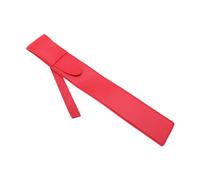 WEKADRIN Portable Red Hanging Drumstick Storage Bag for Drummers Fake Leather Drumstick Carrying Case with Holder Red Stick Mallet Accessory Bag for Live Performance and Practice