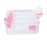 WEKADRIN Portable Transparent Acrylic Hamster Travel Carrier Cage with Plastic for Animals Lightweight Compact Outdoor Box for Guinea Pigs and Hamsters Multifunctional Design for Easy Care