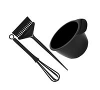 WEKADRIN Professional Hair Dyeing Bowl with Brush and Stirring Stick for Salon and Home Use Easy to Clean Hair Coloring Tools Kit Stylish Black