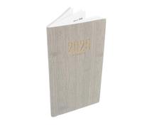 WEKADRIN PU Leather Daily Agenda Notepad Portable Wear-resistant Planner Notebook for Office Work Travel with Smooth Writing and Delicate Striped Design