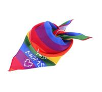 WEKADRIN Rainbow Striped Dog Bandana for Small to Medium Dogs Knitted Pet Scarf Adjustable Cotton Square Kerchief Birthday Party and Pride Celebration Accessory