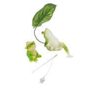 WEKADRIN Realistic Resin Frog Statue with Lotus Leaf Sculpture Handpainted Sitting Pose Garden Ornament for Outdoor Lawn Aquarium Centerpiece and Indoor Decorative Accent