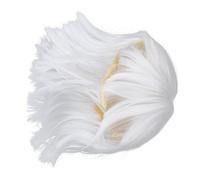 WEKADRIN Realistic Short White Wig with Natural Bangs for Women Straight Bob Style Synthetic Hairpiece Fit for Cosplay Holiday Parties and Daily Wear