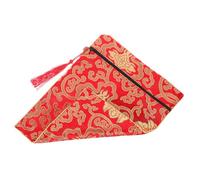 WEKADRIN Red Brocade Scripture Storage Bag Spacious Buddhist Book Holder Multipurpose Quran Cover for Religious Texts and Documents with Unique Spiritual Motif