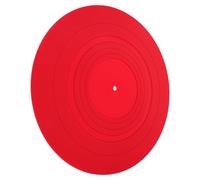 WEKADRIN Red Silicone Record Player Mat Anti-static Turntable Slipmat Pad for Vinyl Records with Shock Absorption and Vibration Reduction Flexible and Protective Platter Cushion for Home