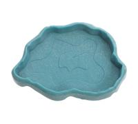WEKADRIN Reptile Feeding Bowl and Water Dispenser for Geckos Turtles Bearded Dragons Spill-resistant Dual-purpose Turtle Tray for Home and Pet Store Use Lake Blue Small