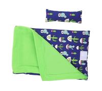 WEKADRIN Reptile Sleeping Bag Blanket and Pillow, Cotton Habitat Bed for Lizards, Geckos, and Small Pets, Blue and Green Reptile Sleeping Bed for Indoor Enclosures