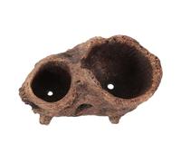 WEKADRIN Retro Cement Flower Planter Pot Imitation Wood Stump Design for Succulents Plants Durable Garden Pot with Breathable Permeability Classic Vintage Style for Indoor and Outdoor