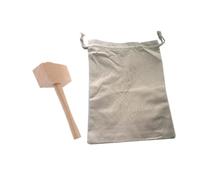 WEKADRIN Reusable Canvas Ice Bag with Mallet Sturdy Household Ice Crusher for Cocktails and Cold Drinks Easy-Clean Crushing Bag and Hammer for Kitchen Bars Restaurants and Compact Design