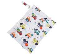 WEKADRIN Reusable Waterproof Infant Diaper Bag for Babies, Single Zipper Printed Cartoon Pouch, Portable Wet Dry Nappy Storage for Outdoor Use