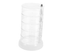 WEKADRIN Rotating Acrylic Organizer Box Display Case Compact Storage for Desk Vanity Spaces Clear Modern Design Storage Holder