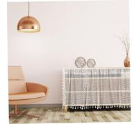 WEKADRIN Rustic Lace Valance Curtain Short Crochet Floral Tassel Window Treatment for Kitchen Living Cabinet Door Dust Protection Easy Maintenance