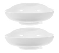 WEKADRIN Scoop Plates for Elderly 2pcs Set with Suction Base Non-Spill Adaptive Feeding Bowls for Seniors and Disabled Adults Healthcare Dinnerware