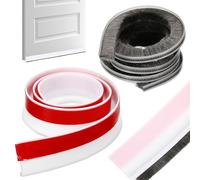 WEKADRIN Self-Adhesive Door Draft Stopper Strip Weatherstripping for Doors Under Sweep Brush Seal for Noise Dust and Draft Prevention Easy Installation White Wide