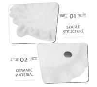 WEKADRIN Self Draining White Porcelain Soap Dish Leaf Shaped Ceramic Holder with Thick Construction Elegant Bathroom and Kitchen Counter Accessory for Home and Hotel Decoration