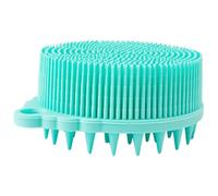 WEKADRIN Silicone Bathing Brush for with Soft Sensory Massage, Double-Sided Round Body Scrubber, Gentle Green Shower Brush for Bathing and Head Washing