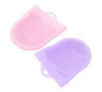 WEKADRIN Silicone Face Brush and Deep Cleaning Facial Cleansing Brush 2pcs Set with Exfoliating Face Scrub for Sensitive Skin Facial Massage Tool for Daily Skin Care in Pink and Purple