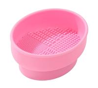 WEKADRIN Silicone Makeup Brush Cleaner Bowl for Gentle Deep Cleaning Compact Space-saving Design Multifunctional Makeup Sponge Cleaner Mat Stylish Pink Beauty Tool
