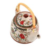 WEKADRIN Small Ceramic Teapot with Flower Pattern Portable Wear Resistant Tea Kettle for Loose Leaf Tea High Temperature Resistant Porcelain Teapot for Tearoom and Gift Giving