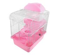 WEKADRIN Small Pet Cage Double-layer Hamster Hideout Large Rat Cage with Pink Crystal Castle Design 23x17x33cm for Dwarf Hamsters and Small Rodents Indoor Habitat