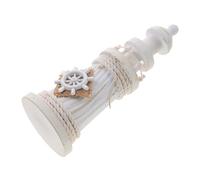 WEKADRIN Small Wooden Nautical Lighthouse Ornament Mediterranean Style Decorative Ocean Tabletop Statue for Home Bedroom Balcony Shelf and Garden