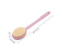 WEKADRIN Soft Bristle Shower Back Brush with Long Non-Slip Handle for Gentle Cleansing and Soothing Massage Points Pink Bath Scrubber for Men and Women Body Brush for Relaxation and Skin