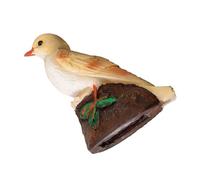 WEKADRIN Solar Powered Resin Robin Bird Figurine Garden Ornament with Automatic Night Light Outdoor Patio Lawn Decor