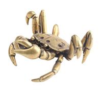 WEKADRIN Solid Copper Crab Statue Ornament Antique Style Collectible Figurine for Indoor Desktop Decor Stable Flat Bottom Design Artware Centerpiece for Home and Office Display