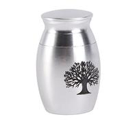 WEKADRIN Stainless Steel Pet Ash Urn Cinerary Casket Small Keepsake Container for Cremated Animal Ashes with Moisture Resistant Silver Finish Portable Memorial Holder for Dogs Cats Rabbits