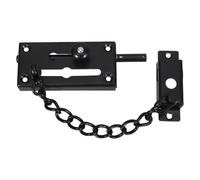 WEKADRIN Stainless Steel Sliding Bolt Door Latch with Anti-Theft Chain Interior Security Chain Lock for Apartment and Bedroom Doors Black Finish
