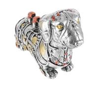 WEKADRIN Steampunk Sausage Dog Figurine Delicate Resin Desktop Ornament Unique Animal Adornment Creative Craft Home Office Decoration