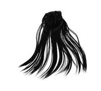 WEKADRIN Straight Headband Wig with Bangs Attached Black Braided Hairpiece for Women Invisible Clip-in Hair Topper Volume Boosting Natural-looking Straight Hair Accessory