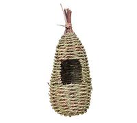 WEKADRIN Straw Woven Birdhouse Hanging Nest Box for Garden Birds Indoor Outdoor Ornament Natural Grass Material with Ventilation and Drainage for Parrots and Swallows Breeding